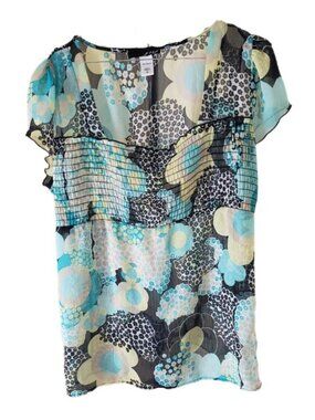 jnj Teal Patterned Blouse